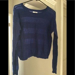 See-through thin blue sweater
